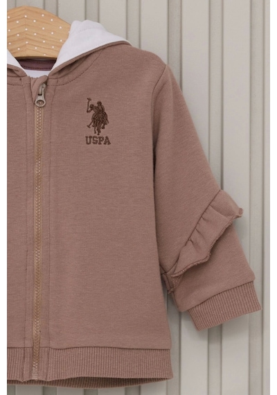 U.S. Polo Assn. Kız Bebek 3lu Takım - Vizon Vizon
