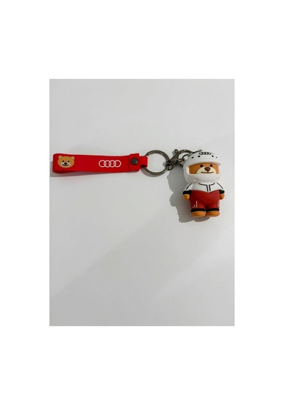 Audi Sport Silikon Ayıcık Anahtarlık Kırmızı Askılı Araba Anahtarlığı - 905684560