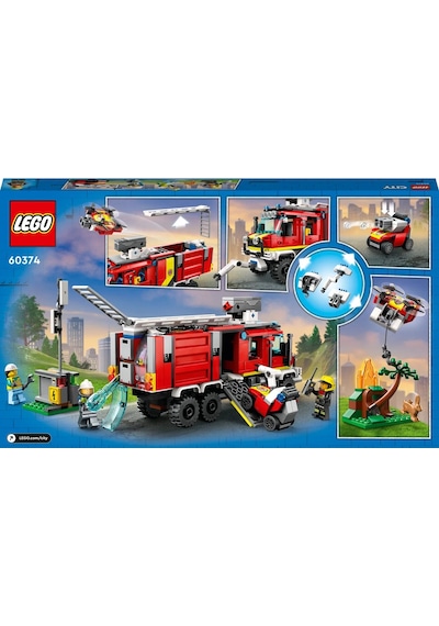 LEGO® City İtfaiye Komuta Kamyonu 60374 7+ Yaratıcı Oyuncak Yapım Seti (502 Parça)