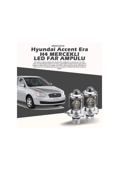 Hyundai Accent Era Mercek Led Xenon Uzun - Kısa Çift Renkli Şimşek Etkili