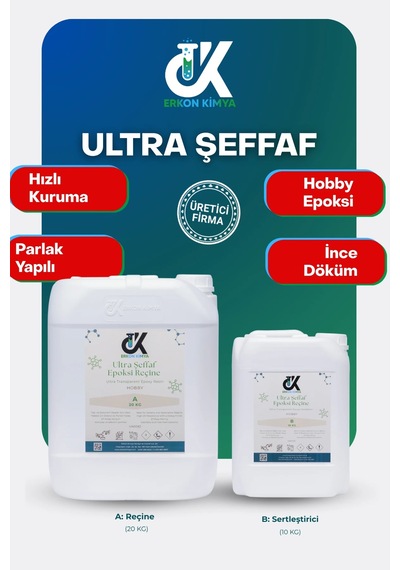 Erkon Kimya Ultra Şeffaf Hobby Epoksi 30 Kg