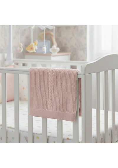 Sebi Bebe Triko Hattuş Battaniye 95x86 Cm 4152 Pembe