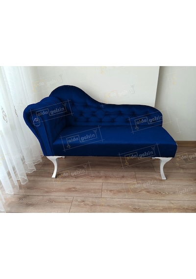Dekoratif Bihter Koltuk Josefin Puf 120 Cm Beyaz Ayak Sarı