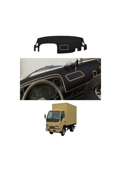 Isuzu - Nkr Wide 1997-2005 Uyumlu Torpido Koruma Kılıfı - Taba Şeritli
