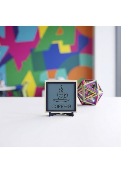 Modern Coffee Ve Kalp Motifli Dekoratif Obje, Sevdikleriniz İçin Anlamlı Bir Hediye 10x10 Cm