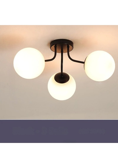 Camlı Modern Mutfak Yatak Odası Salon 3 Lü Avize 4139-m62-5y-br3 Siyah