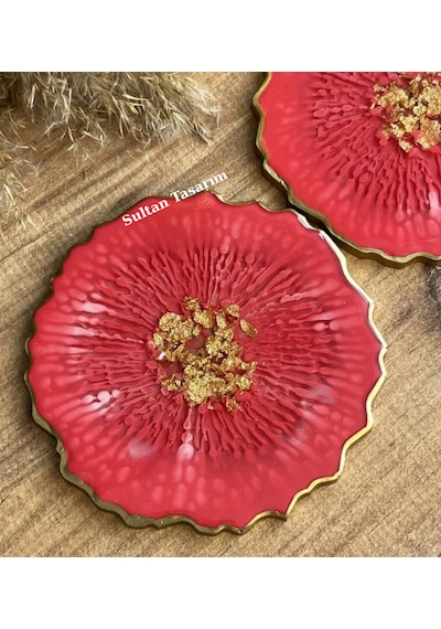 Tekli Epoksi Bardak Altlığı - 116 Pembe