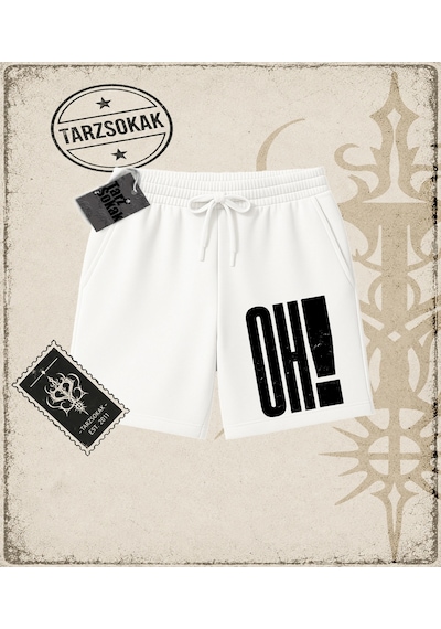 Tarzsokak Gotik & Grunge Streetwear Oh Unisex Şort Beyaz