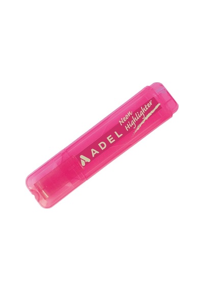 Adel Fosforlu Kalem Şeffaf Neon Pembe 12li 000023 Çok Renkli