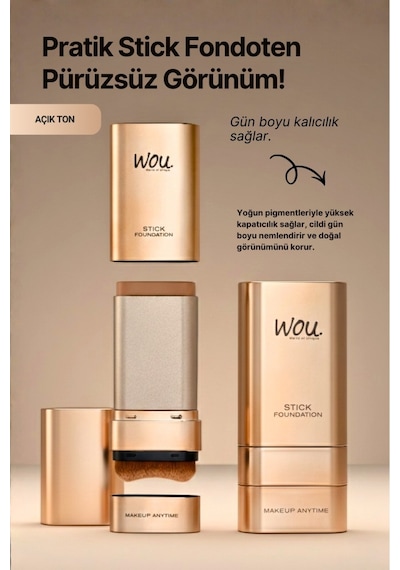 Wou Stick Fondöten No:1 Açık Ton 20 Gr 001 Light