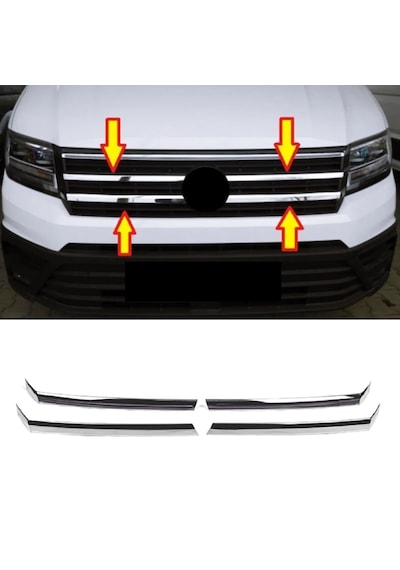 Vw Crafter Krom Ön Panjur 4 Prç. P.çelik 2017 Ve Üzeri