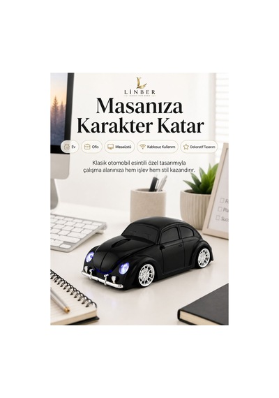 Klasik Siyah Beetle Vosvos Tasarımlı 2.4g Kablosuz Mouse Usb Alıcılı Araba Şeklinde Optik Mouse Çok Renkli Diğer Klasik Siyah Beetle Vosvos Tasarımlı 2.4g Kablosuz Mouse Usb Alıcılı Araba Şeklinde Optik Mouse Çok Renkli Diğer