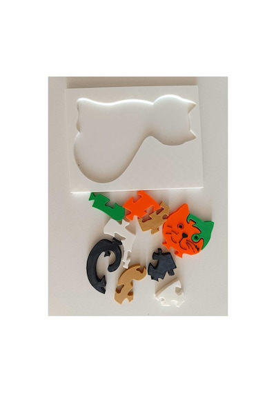 3-6 Yaş Eğitici 3d Puzzle Kedi Çocuk Yapboz Zeka Geliştirici Oyuncak Renkli Parça Montessori Oyunu