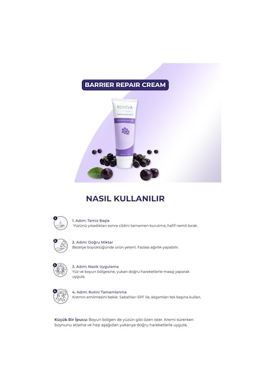 Royéva Hassas ve Kuru Ciltler İçin Bariyer Onarıcı ve Nemlendirici Krem 50 ML