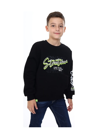 Toontoy Kids Toontoy Erkek Çocuk Oversize Bisiklet Yaka Düşük Omuz Baskılı Sweatshirt - 2 İplik Siyah Toontoy Kids Toontoy Erkek Çocuk Oversize Bisiklet Yaka Düşük Omuz Baskılı Sweatshirt - 2 İplik Siyah