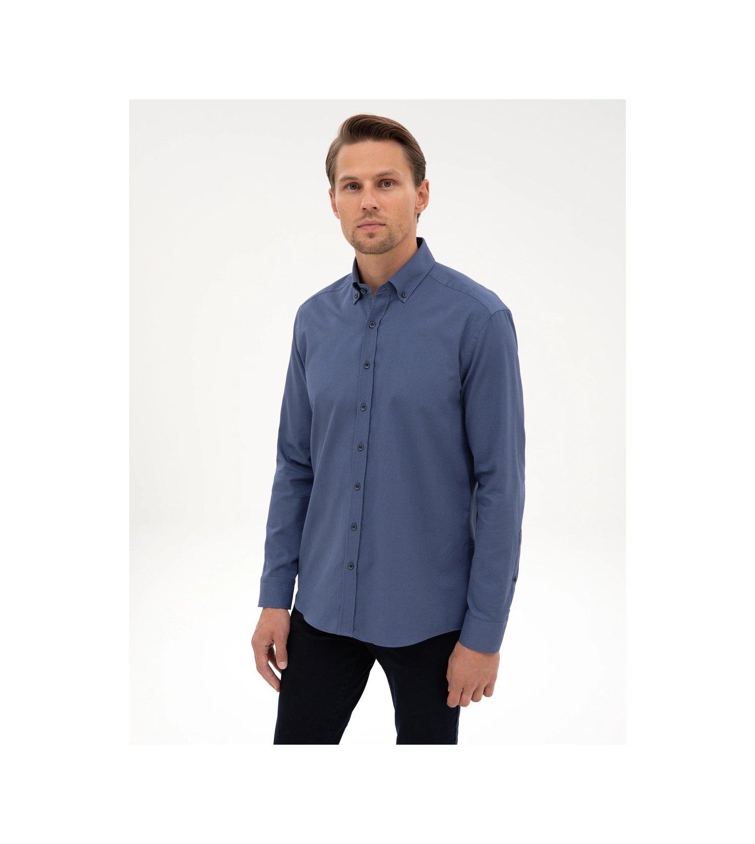 Pierre Cardin Erkek İndigo Gömlek Desenli 50311308-vr028 Indigo