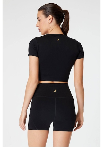 Jerf Captiva Yumuşak Dokulu & Esnek Crop Top Siyah