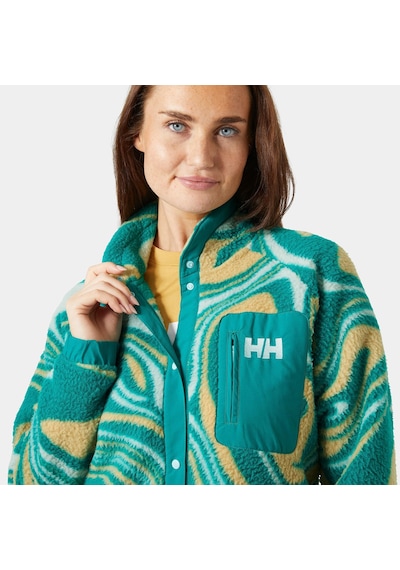 Helly Hansen W Imperıal Prınted Pıle Snap Mont Mavi