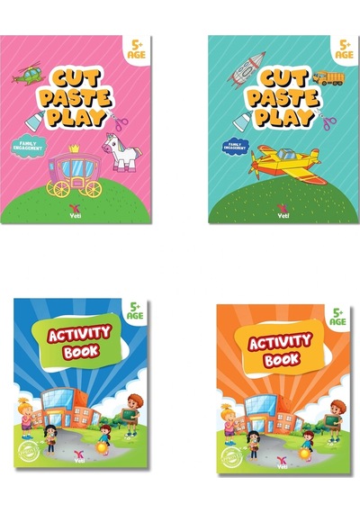 5 -6 Yaş İngilizce Kes Yapıştır Oyna - Aktivite Kitabı Aile Katılımlı -4 Kitap