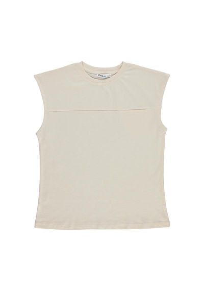 Civil Boys Basic Sıfır Kol 10-13 Yaş Tişört - Ekru
