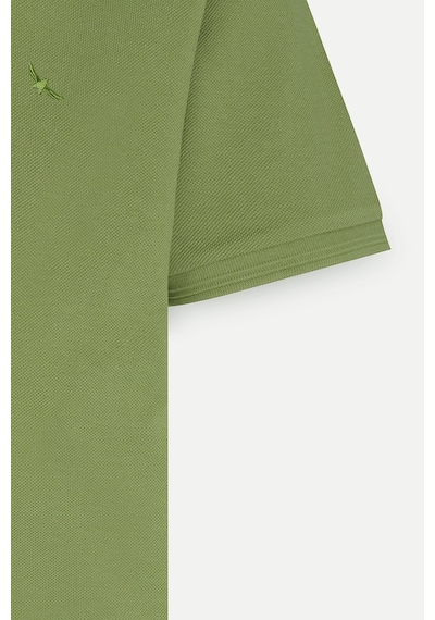 AC&Co / Altınyıldız Classics Erkek Slim Fit Dar Kesim Polo Yaka %100 Pamuk Kısa Kollu Tişört Yeşil