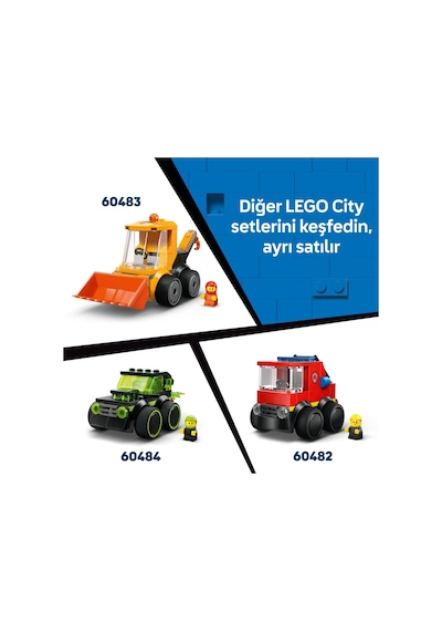 LEGO® City Araçlar – Polis Kamyonu 60481 - 5 Yaş Üzeri Çocuklar için Polis Memuru Minifigürü İçeren Oyuncak Yapım Seti (71 Parça)