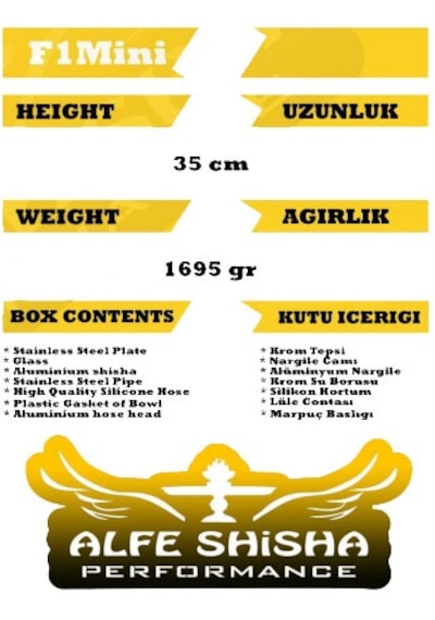 Alfeshisha F1 Mini Gold Performans Nargile Takımı