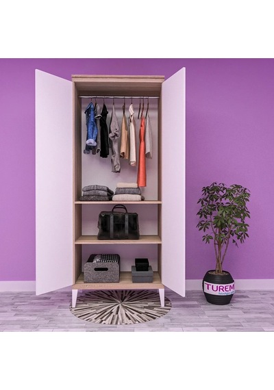 Almera 2 Kapılı Gardırop Mdf Sis Gri Almera 2 Kapılı Gardırop Mdf Sis Gri