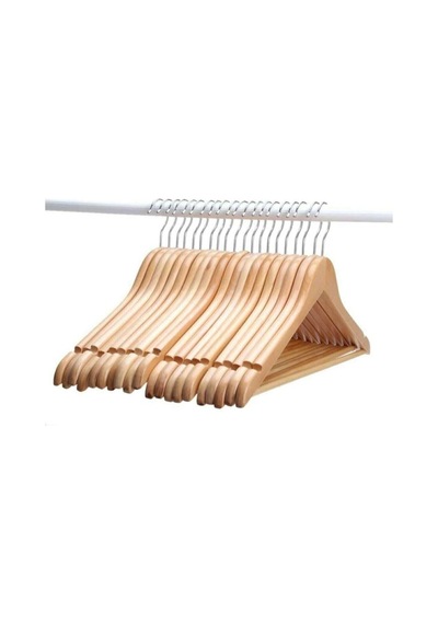 Askıcı Ahşap Naturel Kıyafet Ve Elbise Askısı 20 Adetaa-olg77712321 Çok Renkli