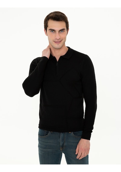 Pierre Cardin Erkek Siyah Triko Kazak 50241455-vr046 Siyah