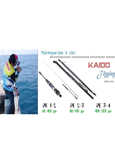 Kaido Slow Jig Kamışı 190 Cm 60-100gr Pe 1-2 Tetiksiz 1