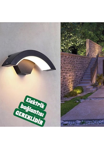 Elektrikle Çalışır 24 Watt Beyaz Işık İç Ve Dış Mekan Led Duvar Aplik Bahçe Kapı Girişi Armatür Soğuk Beyaz