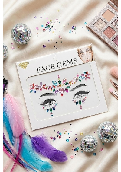 Çok Renkli Yüz Taşı Face Gems Parti Festival Makyaj Aksesuarı