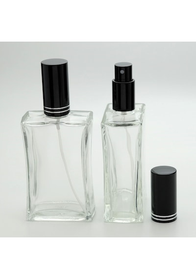 Boş Parfüm Şişesi 100 Ml 2 Adet Içbükey Tekrar Doldurulabilir Metal Valf Ve Kapak Içbükey Boş Şişe
