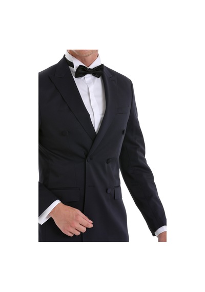 Hatemoğlu Lacivert Slim Fit Düz Sivri Yaka Klasik Kruvaze Smokin Damatlık Lacivert Hatemoğlu Lacivert Slim Fit Düz Sivri Yaka Klasik Kruvaze Smokin Damatlık Lacivert