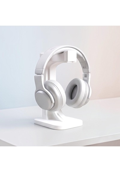 Happy3dworld Geometrik Kulaklık Standı, 3d Baskı Mat Beyaz Minimalist Masaüstü Düzenleyici