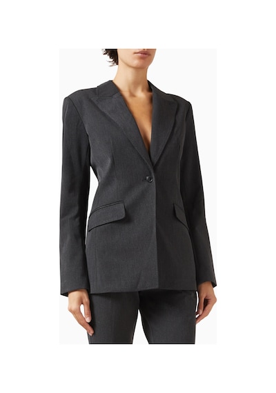 Good American Sculpted Blazer, Kadın Zarif Bel Kesimli - Modern Şık Ceket Koyu Gri