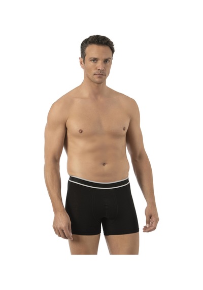 Özkan Underwear Özkan 11226 Erkek %95 Pamuklu Likralı Süprem Kumaş Esnek Rahat Boxer Şort Siyah