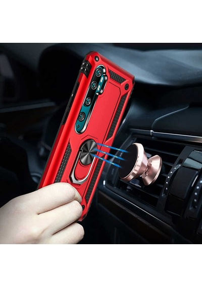 Xiaomi Mi Note 10 Pro Yüzüklü Standli Vega Kilif Ekran Koruyucu 510330644