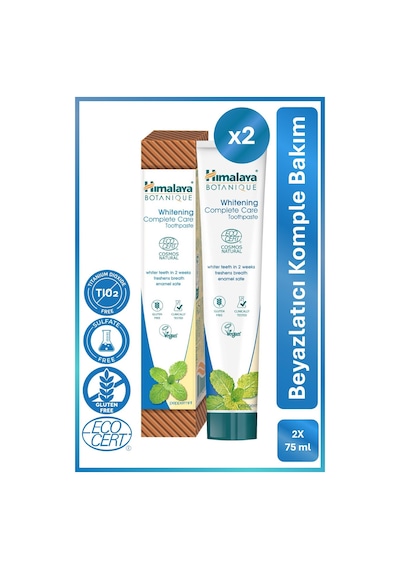 Botanique Beyazlatıcı Komple Bakım Organik Diş Macunu 75ml 2'li Paket Ecocert Cosmos Sertifikalı