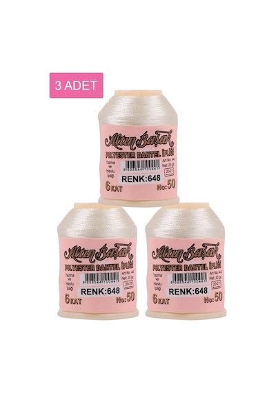 Hubrendy Tedarik 3 Adet Altınbaşak Oya Ve Dantel İpi 20 Gr - Royaleks - No: 648