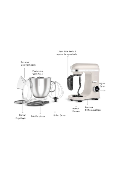 Karaca Mastermaid Chef Ultra D2000 W Dijital Ekranlı Hamur Yoğurma Makinesi Karaca Mastermaid Chef Ultra D2000 W Dijital Ekranlı Hamur Yoğurma Makinesi