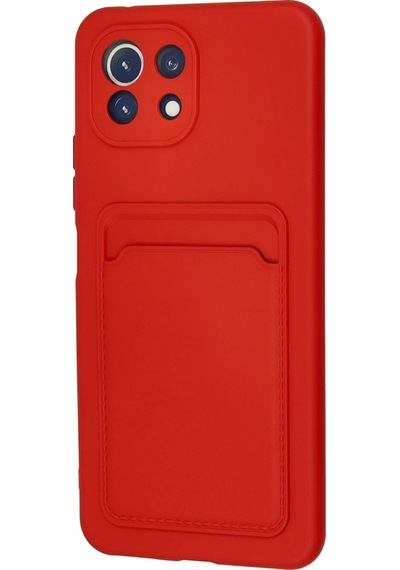 Cosmotex Newface Xiaomi Mi 11 Lite Kılıf Kelvin Kartvizitli Silikon - Kırmızı