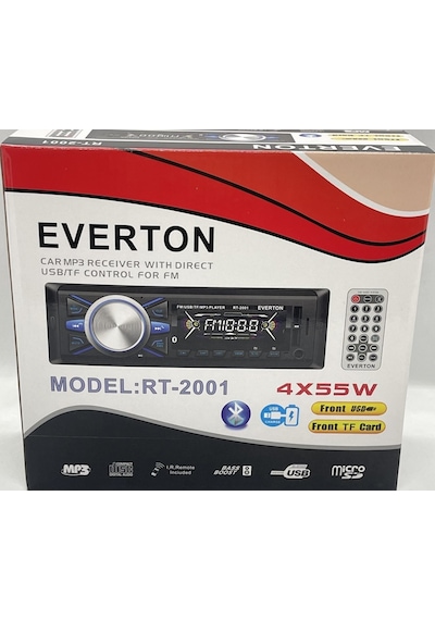 Everton Rt-2001 Çift Usb. Usb-Sd-Fm-Aux Bluetooth Oto Teyp 4X55W