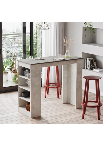 Yurudesign Style Bar Masası Mutfak Yemek Masası Beton-Taş St1-Gt