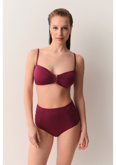 Suwen Metal Aksesuarlı Straplez Bikini Üst Sbn26540c1283 Bordo