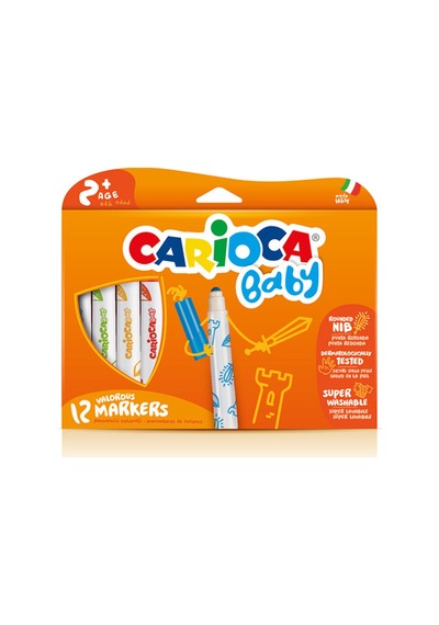 Carioca Keçeli Boya Kalemi Jumbo Bebek Süper Yıkanabilir 12 Li 42814