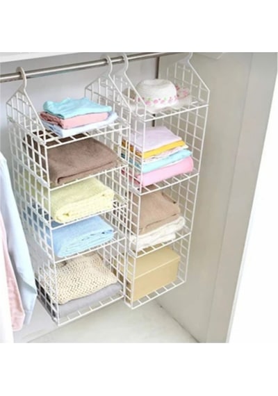 As Kamp Dolap İçi Düzenleyici Raf Organizer 110x30x30cm Beyaz Beyaz