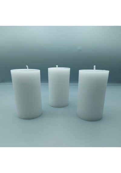 Soya Parafinli Beyaz 1 Adet 100-110 Saat Yanma Süreli Çap:10 Cm Boy:15 Silindir Blok Mum Beyaz Beyaz