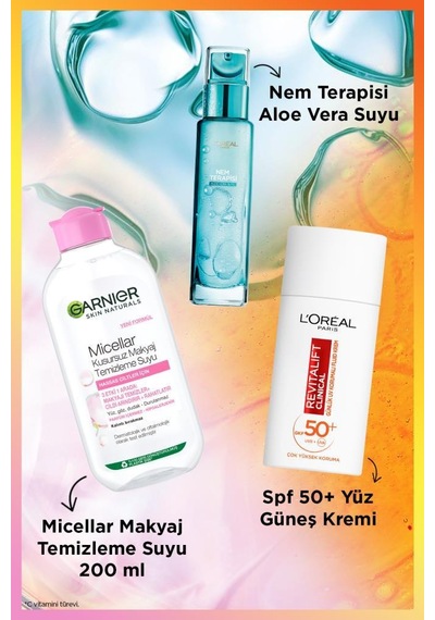 Nem Terapisi + 200ml Micellar Makyaj Temizleme Suyu + Clinical Spf50 Yüz Güneş Kremi pktlrlglowuptrpset-10745